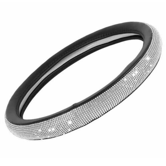 Crystal Steering Wheel Covers Rhinestone Bling Diamond Car Accessories Gift - Picture 1 of 4
